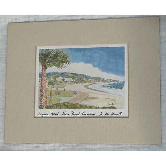 Laguna Beach DICK SUSSMAN Signed Print 8x10 "Main Beach Panorama To The South” - Picture 1 of 3